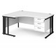 Maestro Cantilever Ergonomic Corner Desk with Fixed Pedestal